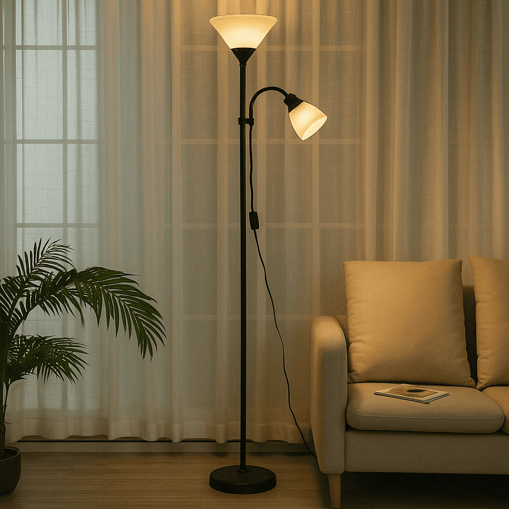 Luminaria De Piso Chão Led 1,65 Cm Abajur Moderno Tomada Para Cozinha Banheiro Cabeceira Criado Mudo
