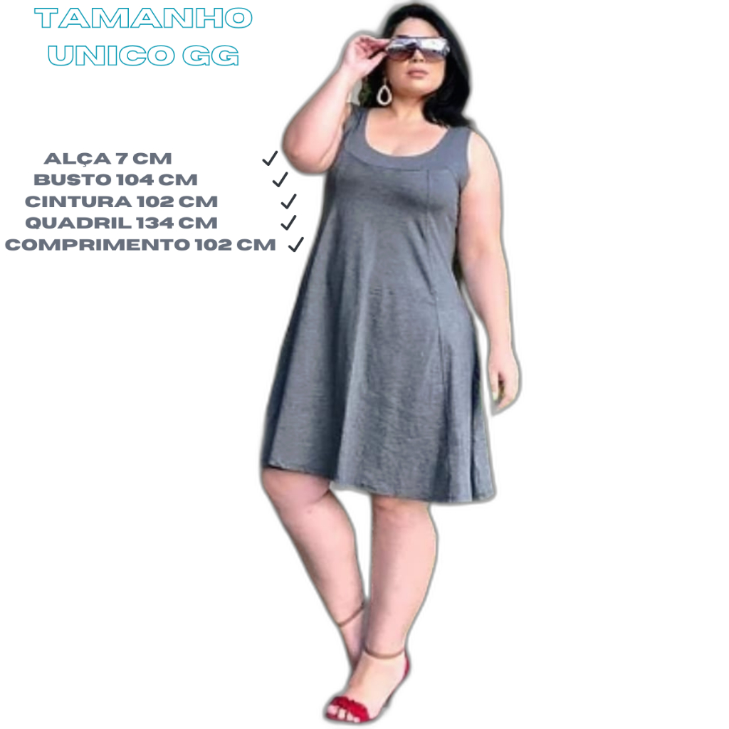 Vestido Regata Gode Plus Size GG: Conforto e Estilo em Um Só Look
