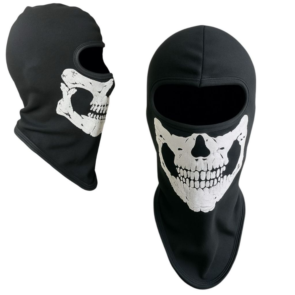 Touca Ninja Balaclava Capuz Caveira Tamanho Único Algodão Preta