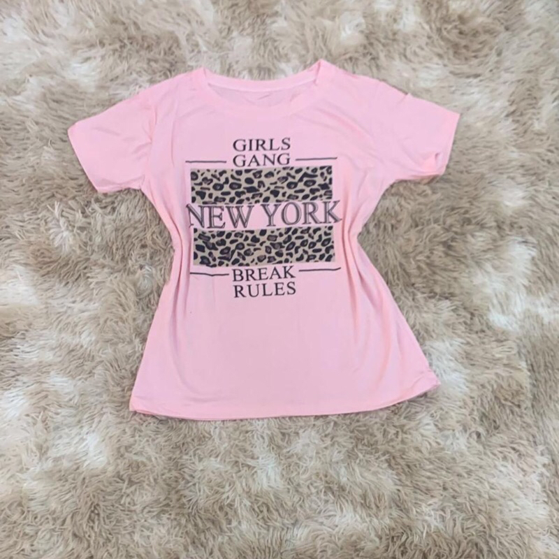 BABY LOOK FEMININA GIRLS GANG NEW YORK em Oferta na Shopee