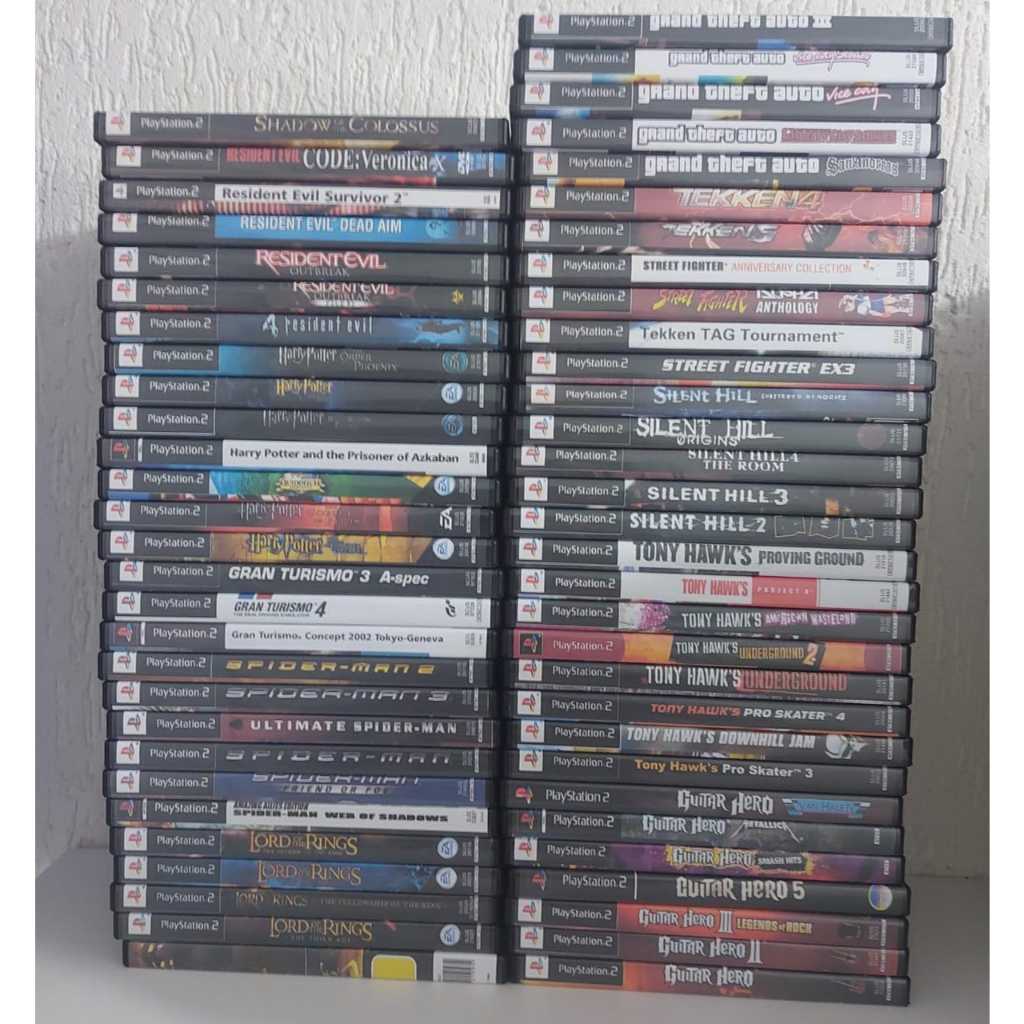 qualquer game de playstation 2 no box com encarte e mídia impressa em Oferta na Shopee