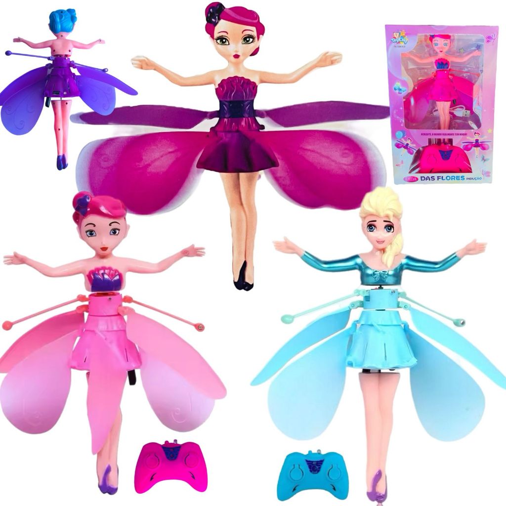 Boneca Fada Que Voa De Controle Remoto Brinquedo Recarregável em Oferta na Shopee