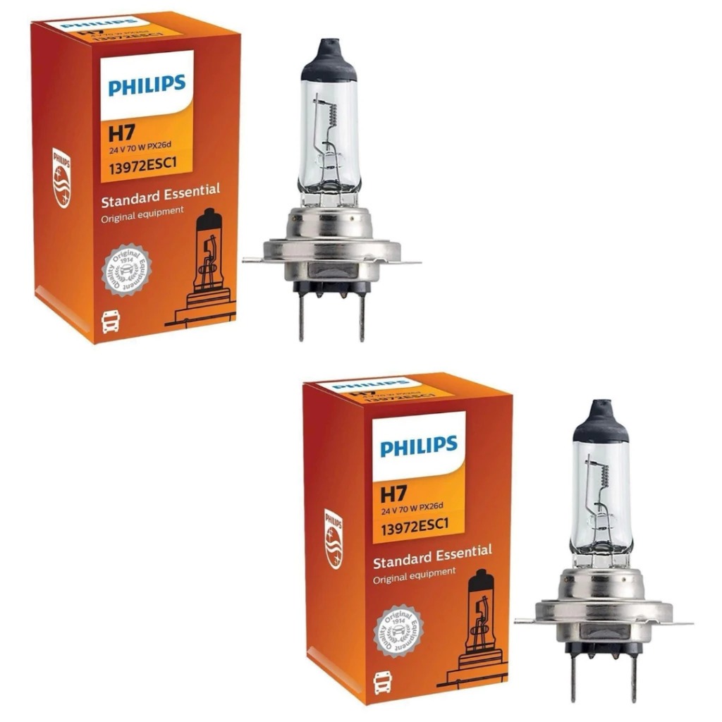 Par de Lâmpadas Farol Caminhão e Onibus H7 Philips Original 24v 70w 13972C1