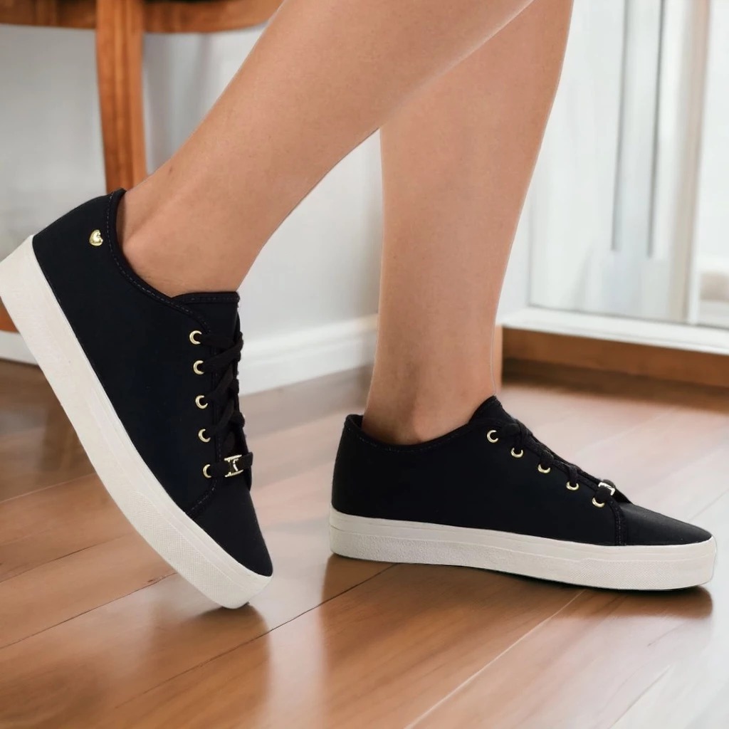 Tênis Feminino Preto Confortavel Casual Slip on Leve Dia a Dia Esportivo em Oferta na Shopee