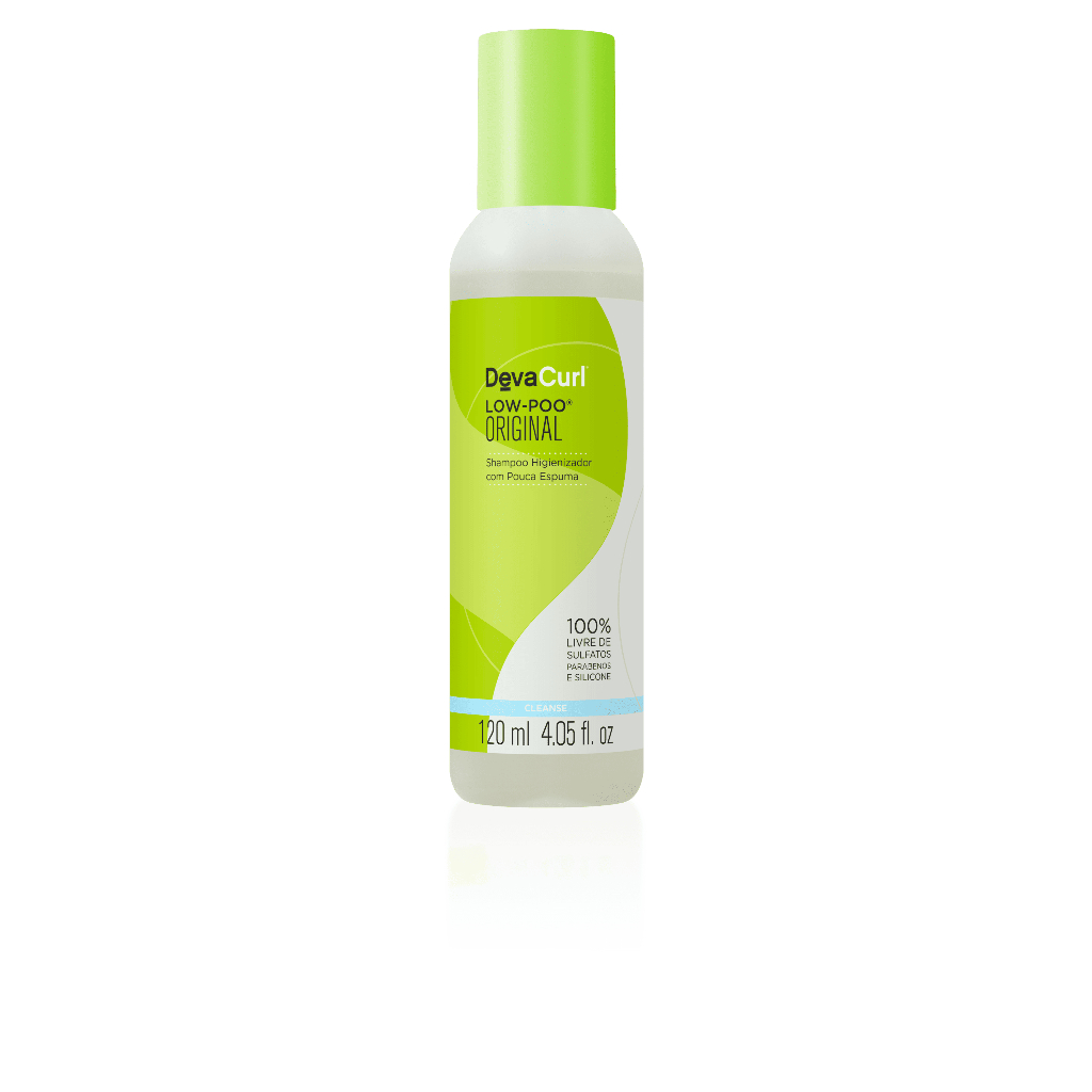 Deva Curl Shampoo Low-Poo Original 120ml – Limpeza Suave para Cachos – Curvaturas 3A 3B 3C