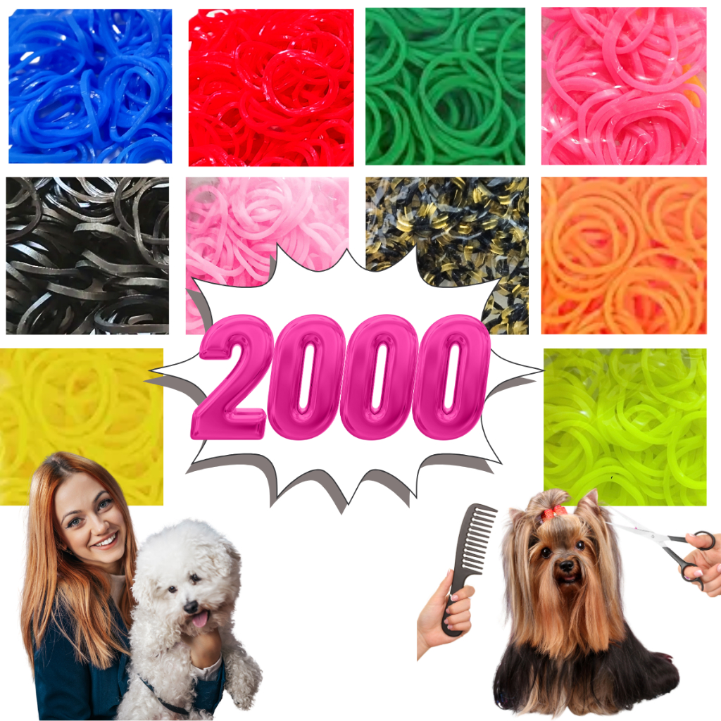 2000 Elásticos Borrachinhas Para Penteado Pet Banho E Tosa em Oferta na Shopee