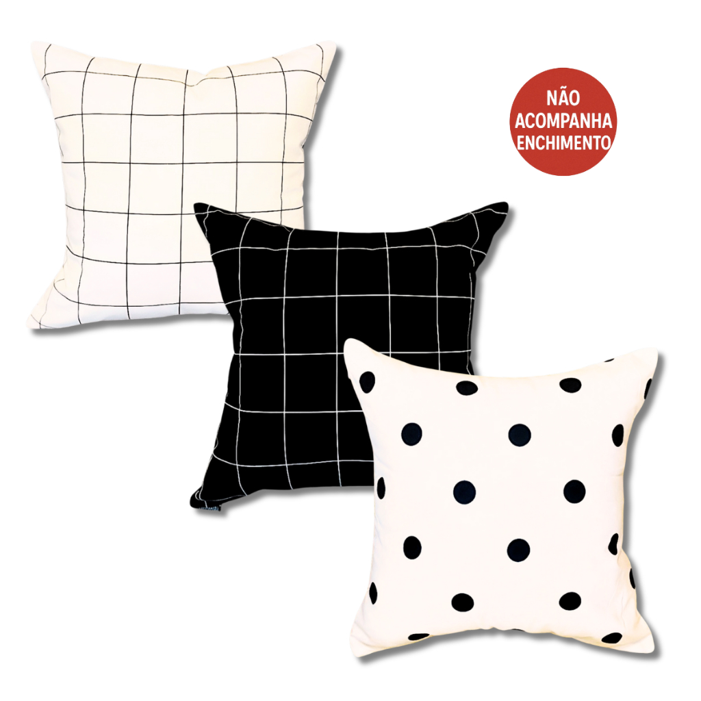 2 Capas De Almofada Minimalista Luxo Grid Poa Decoração Diferenciada em Oferta na Shopee