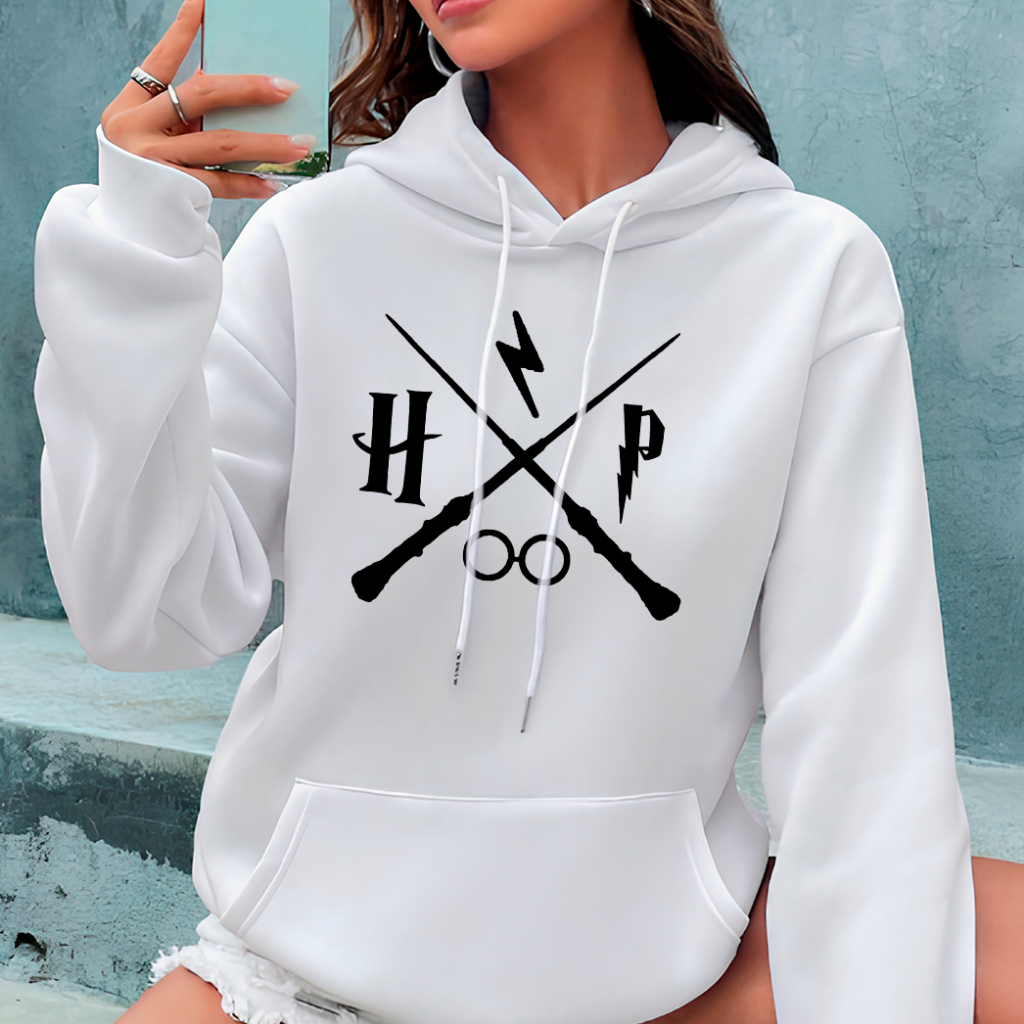 Moletom Canguru Filme Harry Potter Varinha Blusa de Frio Feminino Masculino Com Capuz