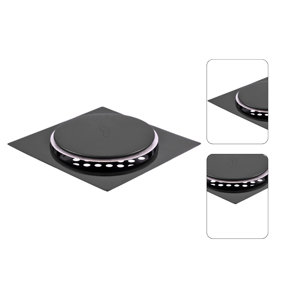 Ralo Click Inteligente para piso 15x15cm Preto Fosco Black Matte Click Up Super Luxo - Promoção