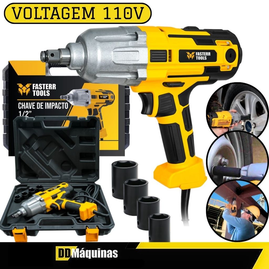 Chave de Impacto Elétrica Com 4 Soquetes 900W 110V FST057 - Fasterr - Home & Living