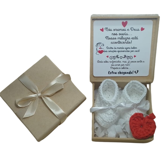 Caixa Revelação / Anúncio de Gravidez p/ Família-CHAVEIRO-Bisos, Dindos, Família, Irmãos, Papai, Primos, Titios, Avós