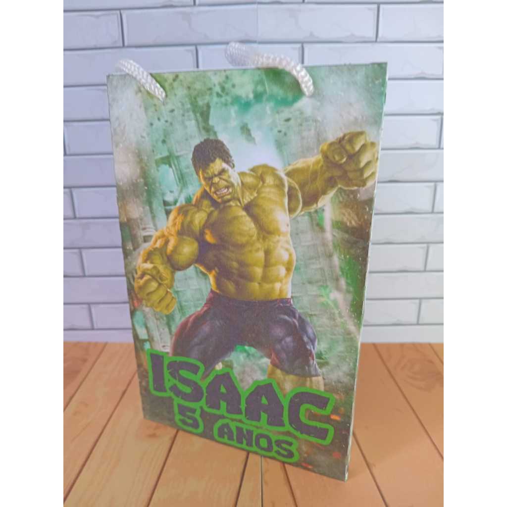 Sacolinha Surpresa Personalizada Lembrancinha Hulk PEGUE E MONTE