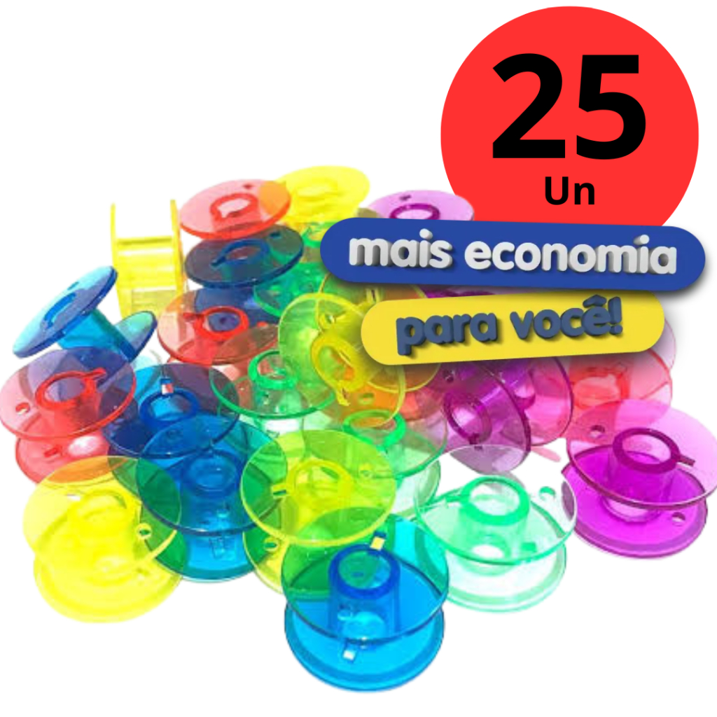 Bobina Costura Plástica ALTA E BAIXA máquina 25un/50un