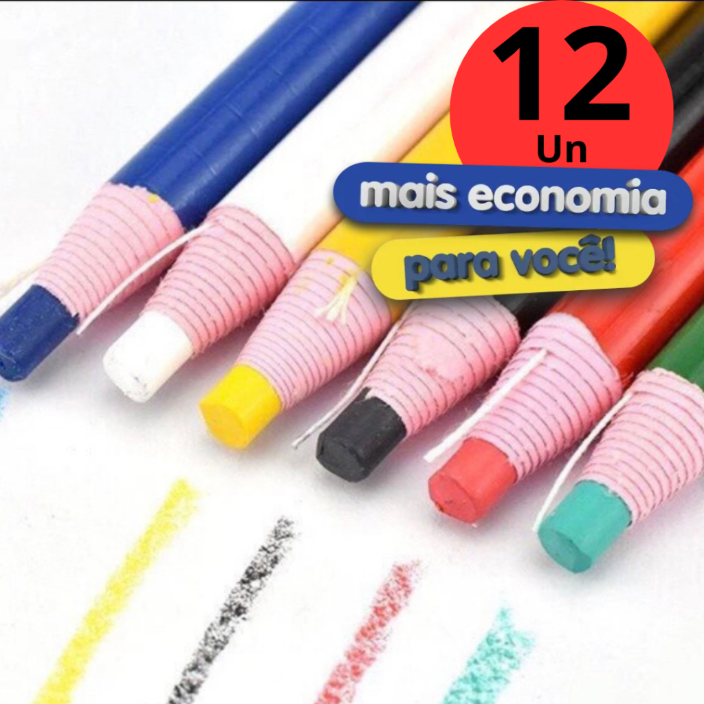 Lápis Mágico Marcador Para Tecidos e Costura 6 ou 12un em Oferta na Shopee