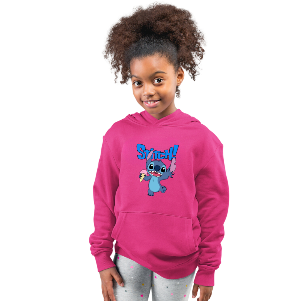 Moletom Flanelado Infantil Juvenil Stitch Lilo Ohana Desenho Filme Casaco Blusão