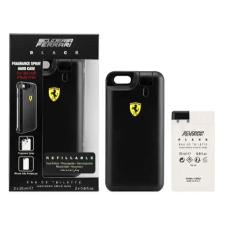 PERFUME FERRARI BLACK ORIGINAL E CAPA DE IPHONE 6 / 6S 25 ml + REFIL 25 ml