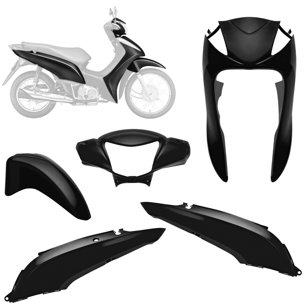 Kit Carenagem Plástico Biz 125 2011 2012 2013 Pro Tork Conjunto 4 Peças - Spare Parts and Accessories for Vehicles