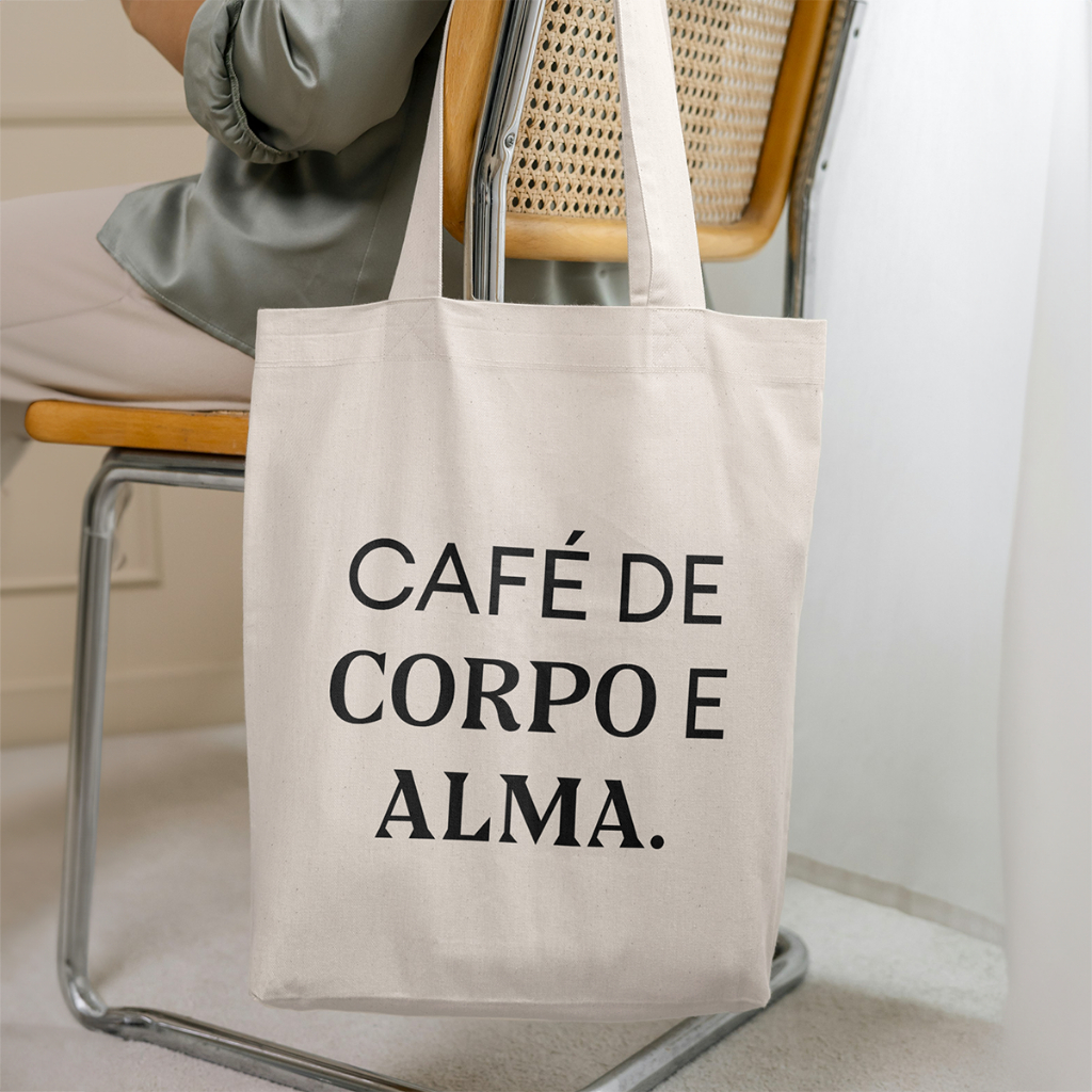 Ecobag Baggio Café Café de Corpo e Alma em Oferta na Shopee