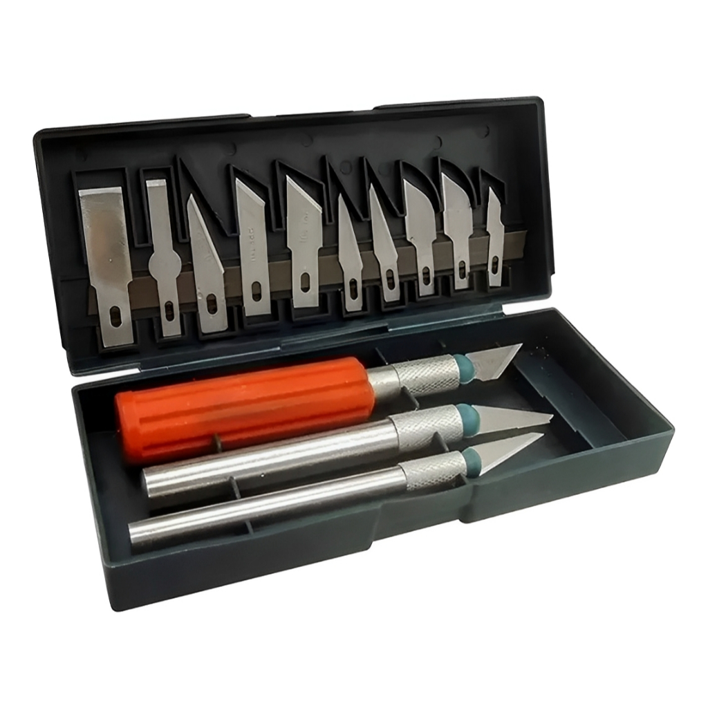 Estilete Precisão Cortador De Couro Idea+pro Cor Prateado - Kit De 13 Unidades