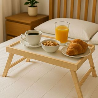 Bandeja Café da Manhã Madeira com Pés Dobráveis | Bandeja Decorativa | Presente Criativo |...