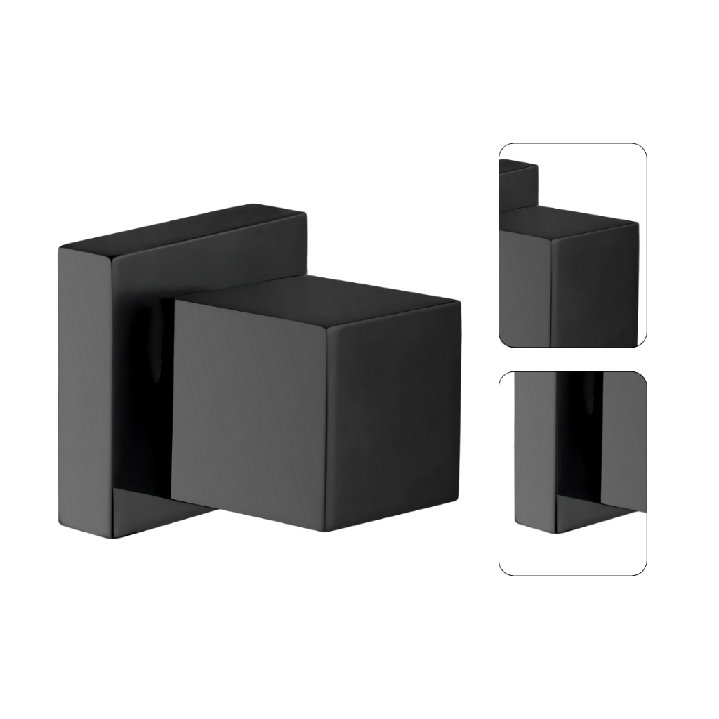 Acabamento Quadrado Para Registro Chuveiro Pressão / Gaveta 1/2 e 3/4 Preto 100%