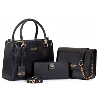 Kit Bolsa Feminina Transversal + Bolsa Bag Balada Corrente + Carteira em Oferta na Shopee