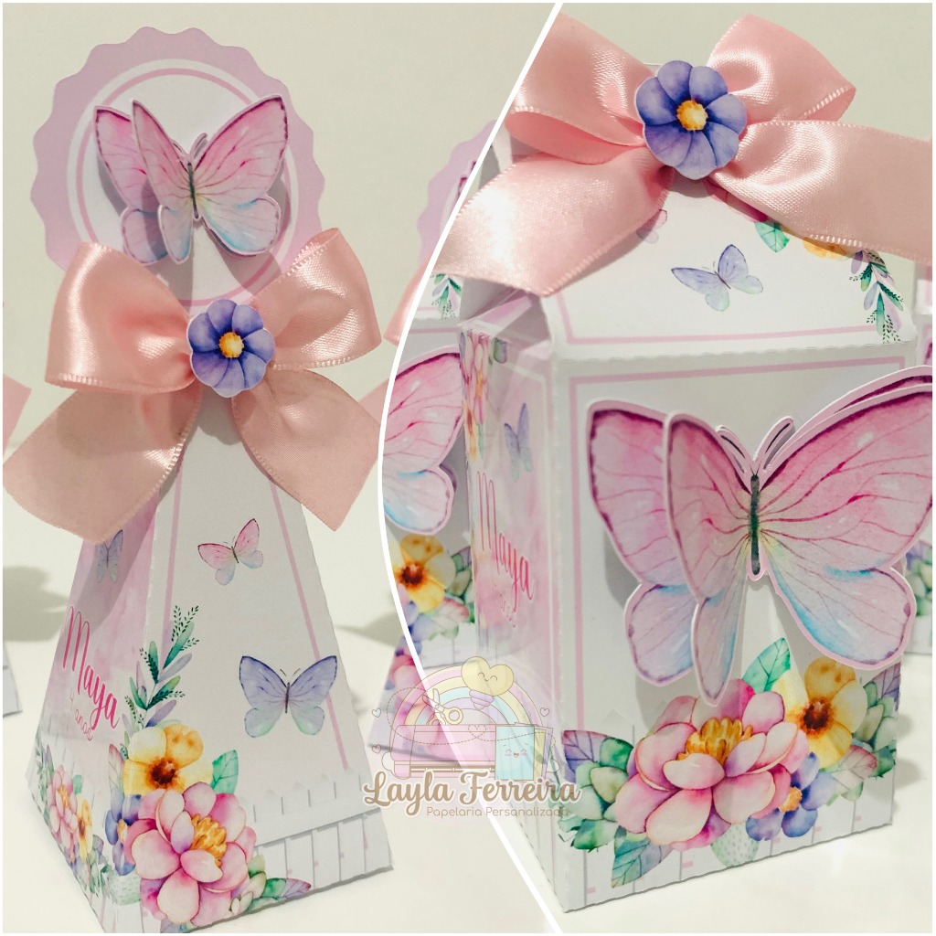 Kit Festa Jardim das Borboletas | Personalizados | Lembrancinhas | Aniversário | Milk e Pirâmide