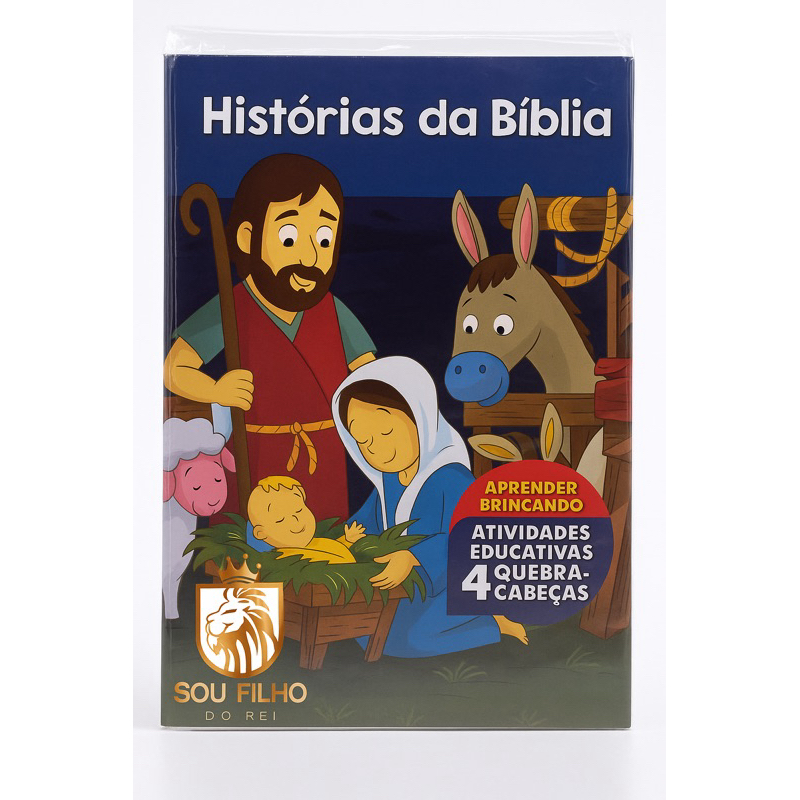 Livro Infantil Histórias da Bíblia 27x20cm com 4 Quebra-Cabeças e Atividades – Editora Bicho Esperto