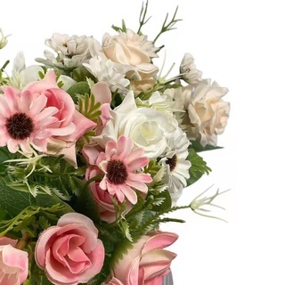 Rosinha artificial buque com 14 flor P/ Decoração Casamento, Arranjos, Decorar Festas e casa