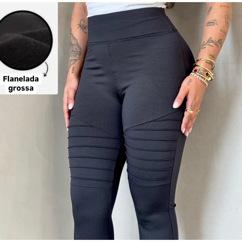 Calça Legging Feminina Flanelada - Zero transparência - Montaria, tratorada e cirrê. Calça quentinha para o frio\inverno