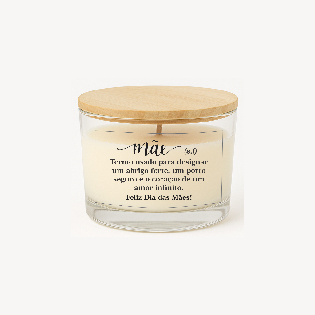 Adesivo para os Dia das Mães - 6x4cm Vinil Transparente - ideal para velas ou outro potes