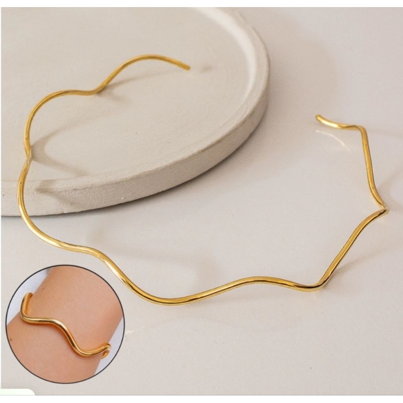Chocker Minimalista ondulado Conjunto e Pulceira