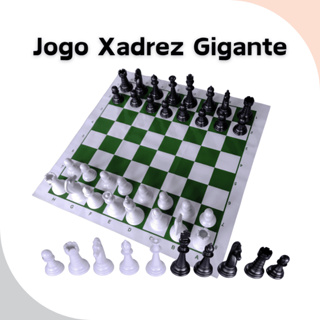 Jogo de Xadrez Gigante Tabuleiro Escolar Grande Oficial Profissional Rei 10cm Tabuleiro 40x40cm em Oferta na Shopee