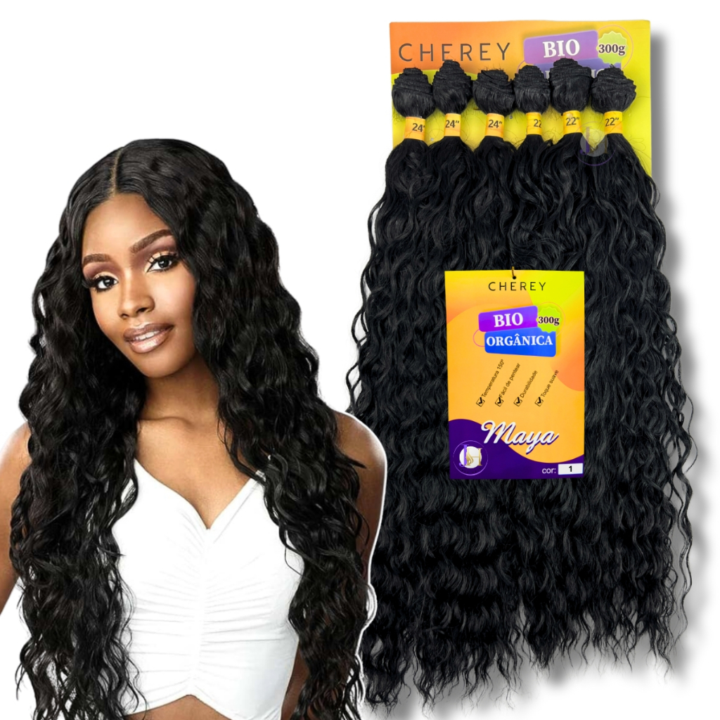 Cabelo Cacheado Bio Orgânico Entrelace Maya Cherey 60cm em Oferta na Shopee