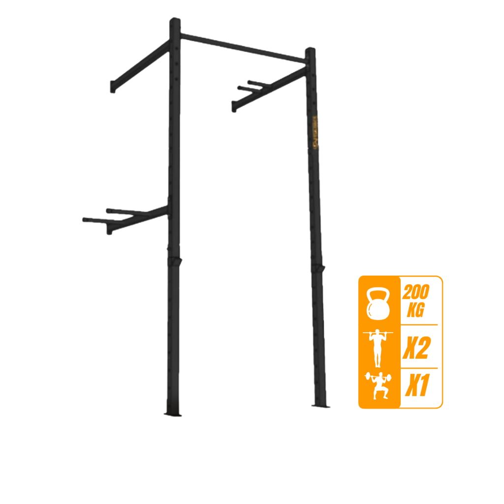 Rack Funcional de Parede com Paralela e Barra de 1,2m Rig Cross Power Rack Gaiola Funcional