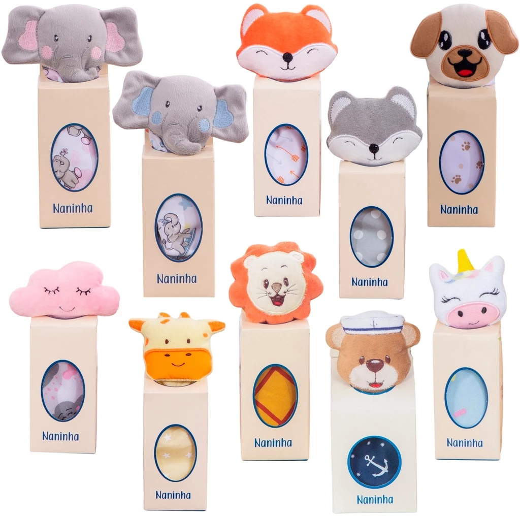 Naninha Antialérgica para Bebê com Prendedor de Chupeta Paninho de Bichinho Soft em Oferta na Shopee