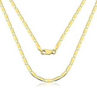Corrente de ouro 18k Piastrine larga 70cm 3mm