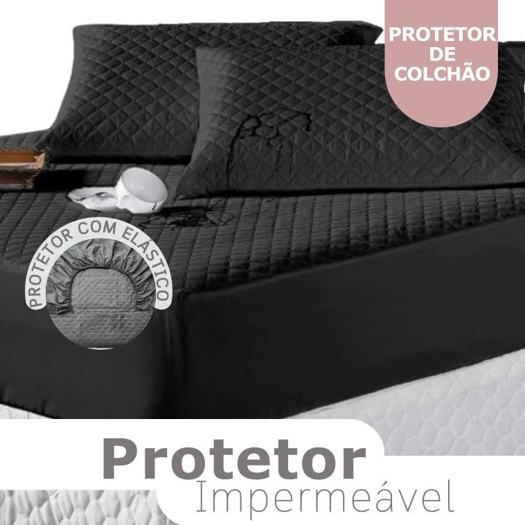 Protetor Para Colchão 100% Impermeavel com Elastico em Toda Volta - Casal Padrão