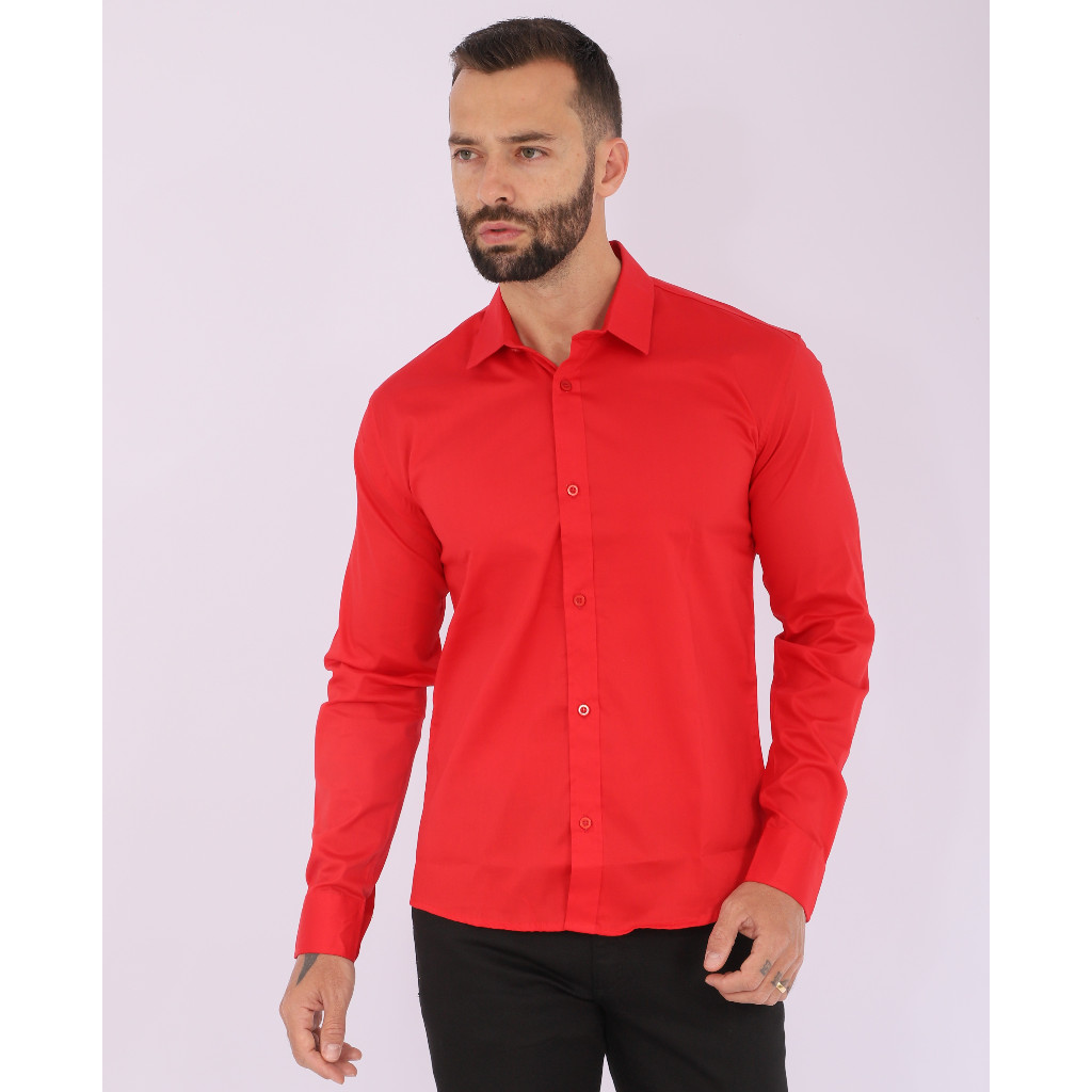 Camisa Slim Fit/Camisa Manga Longa/Camisa Social/Camisa Masculina/Roupas Masculinas