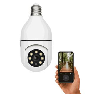 Câmera Lâmpada Wi-Fi 360° Panorâmica com Visão Noturna e Controle Celular – Instalação Rosqueável em Oferta na Shopee