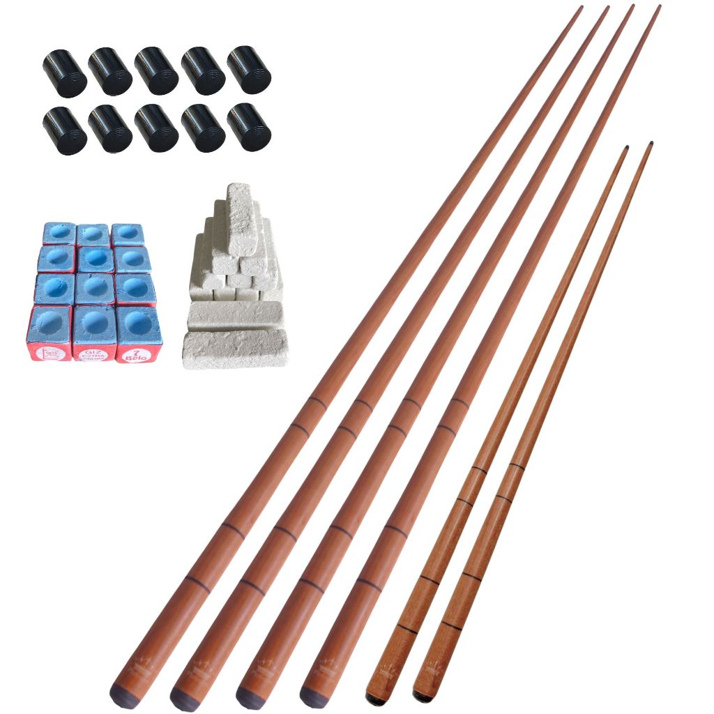 Kit 4 tacos ipê 1,45m + 2 taquinhos 1m + kit giz + 10 ponteiras em Oferta na Shopee