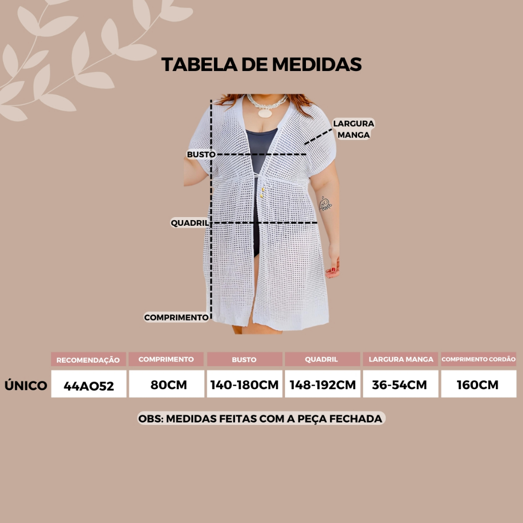 Saída de Praia Plus Aberta Tricô Vestido Praia Amarração C/ Manga Top Aproveite