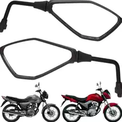 Kit 10 Pares Retrovisor Z400 Mini Rebaixado 90 Graus Motos Honda Titan Fan 150 160 Start Cb 300