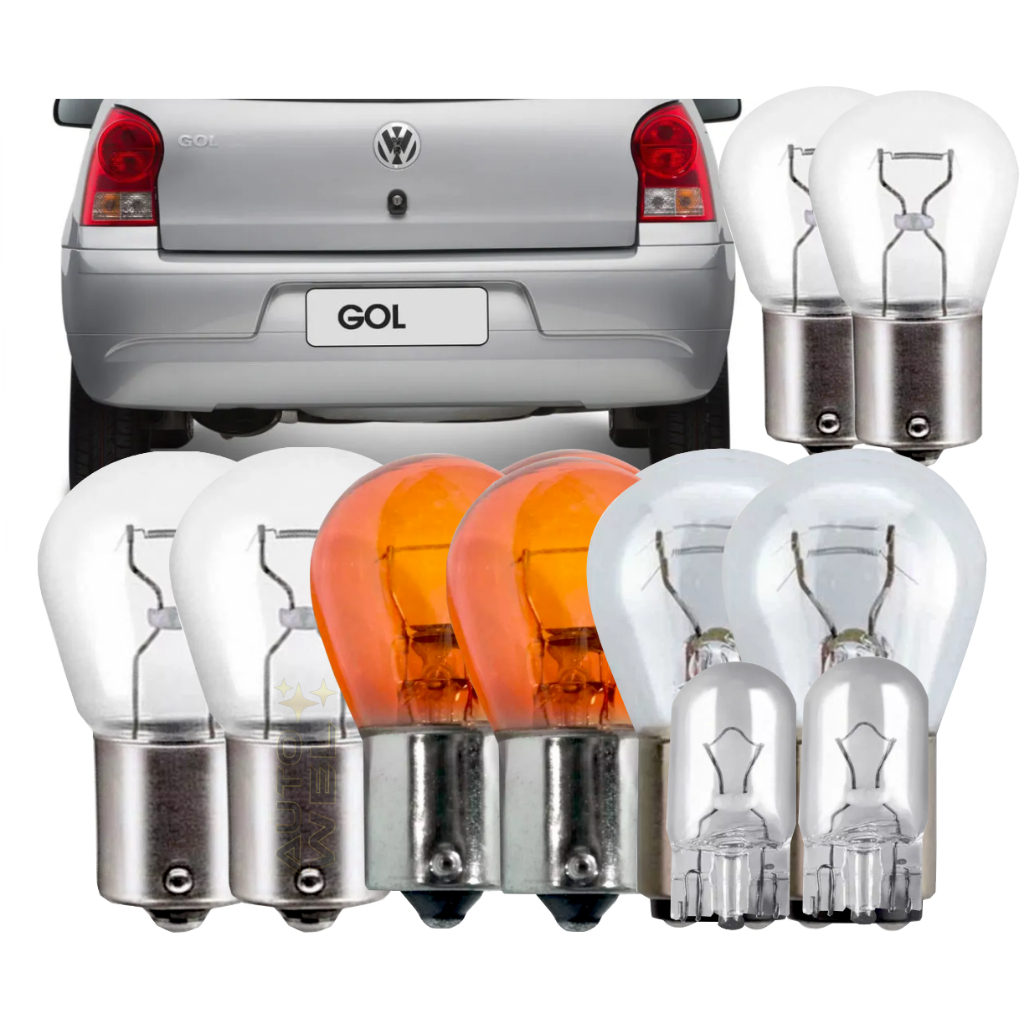 Kit Lâmpadas Lanterna Traseira Gol Saveiro Parati G1 G2 G3 G4 G5 G6 G7 Fox Polo Amarok