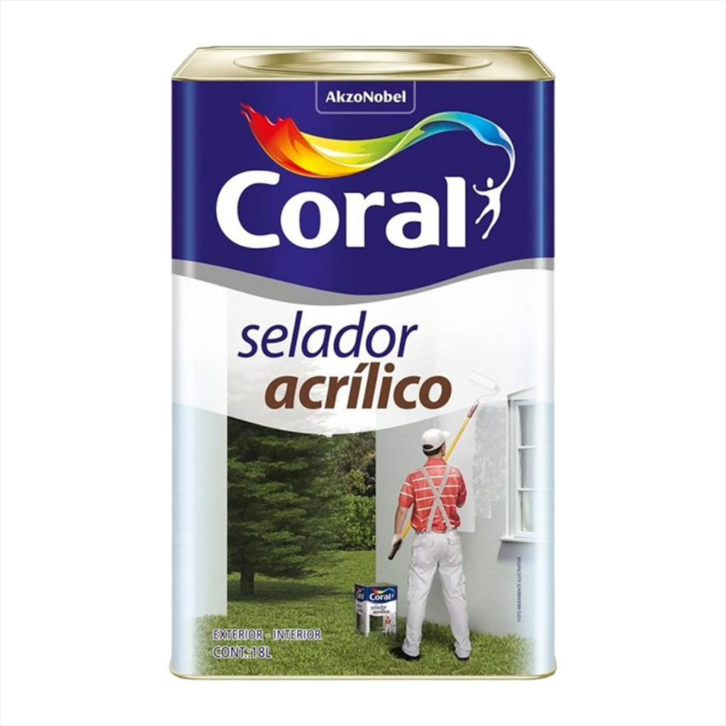 Selador Acrilico Paredes e Tetos Coral 18litros cor Branco