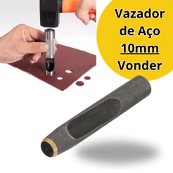 Furador Vazador 10mm Aço Couro Eva Junta Papelao Vonder ~ Perfurador ~ Vazador ~ Aço 10mm ~ Ferramenta Para Fazer Furo