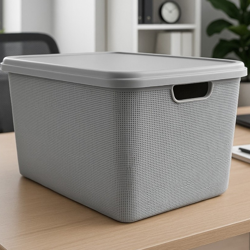 Caixa Organizadora com Tampa Grande 22 Litros Banheiro Cozinha em Oferta na Shopee