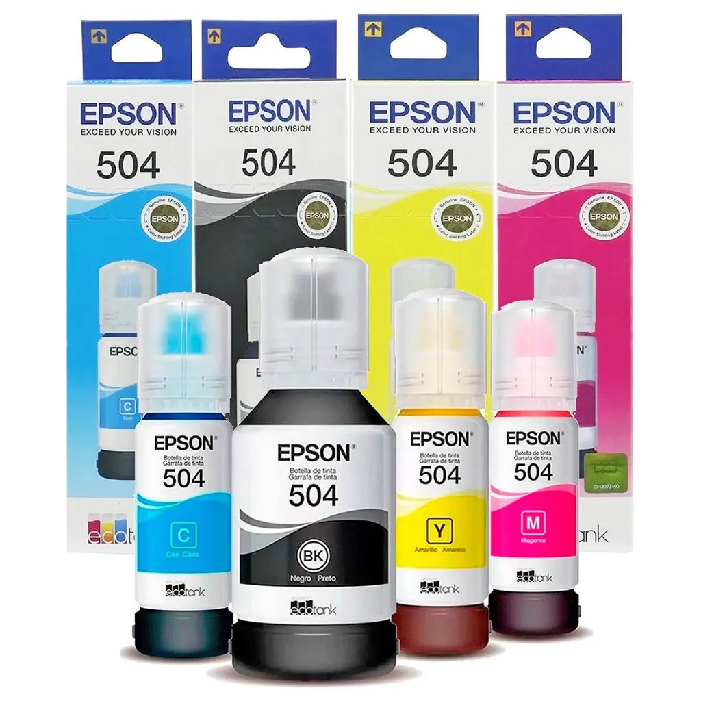 Kit 4 Refil  de Tinta Original L4260 T504 para impressoras L4150 L4160 L6161 L6191 L6171 L6270