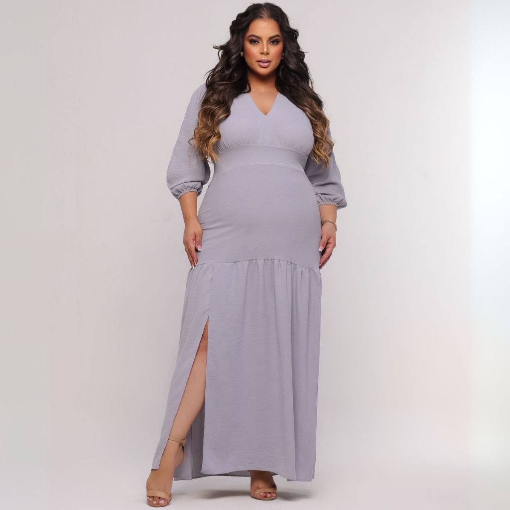 Vestido Longo Feminino Plus Size Festa Madrinha Elegante