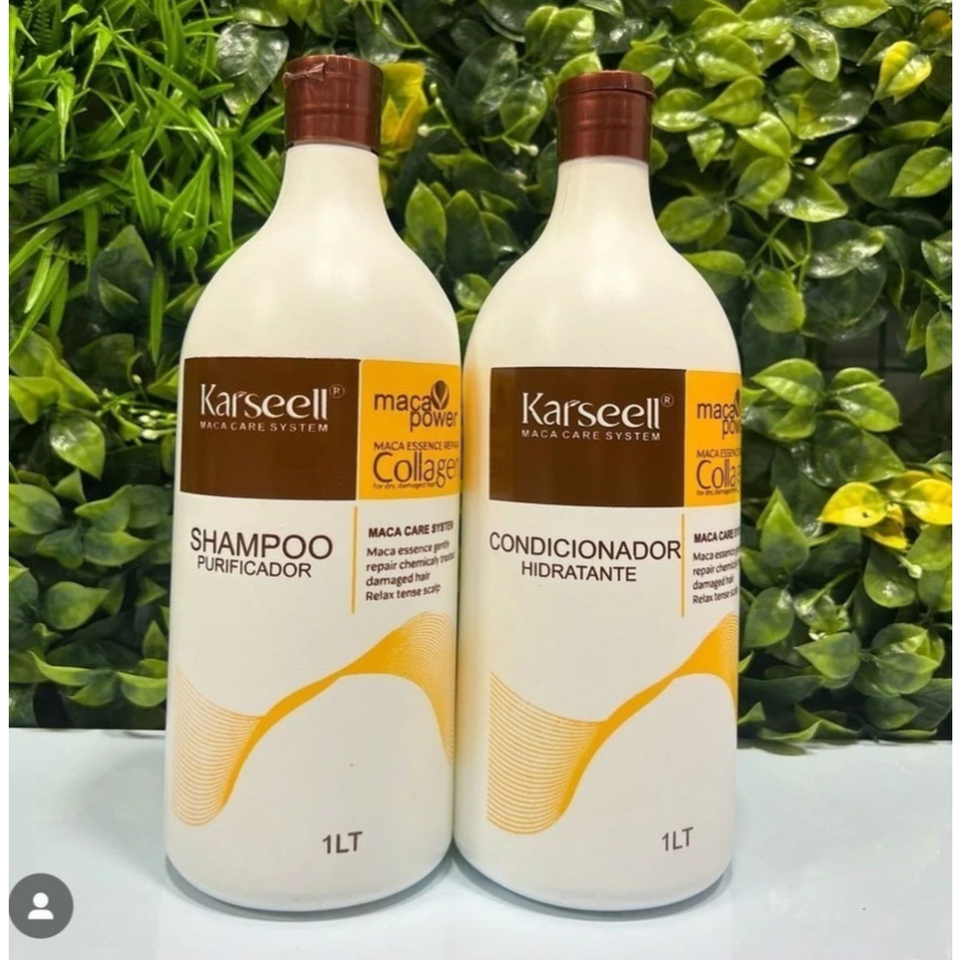 Kit Shampoo e Condicionador Karseell Colagen Original 1L Purificador e Hidratação Profissi...